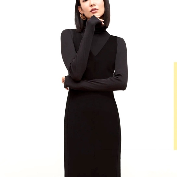 👗🏢 MM LAFLEUR Rachel Black Ponte Sheath Dress | Day to Night Versatile Sz 0 - Picture 7 of 7